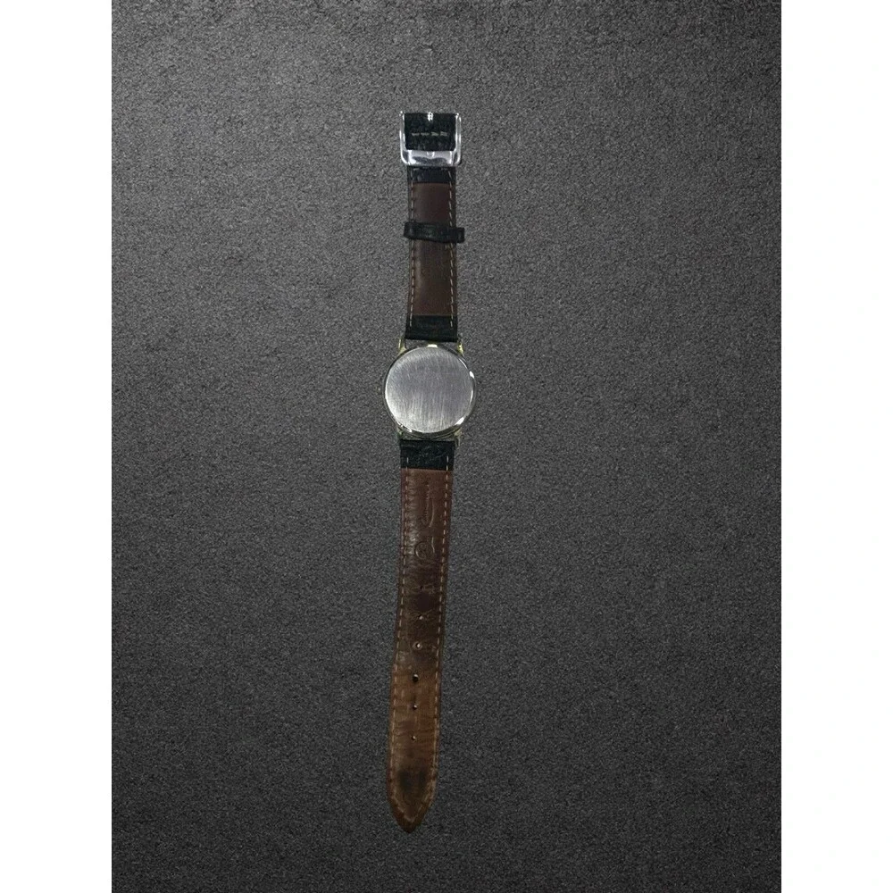 Vintage Movado Quartz Ladies Watch Black Dial Gold Tone Japan Movement For Parts